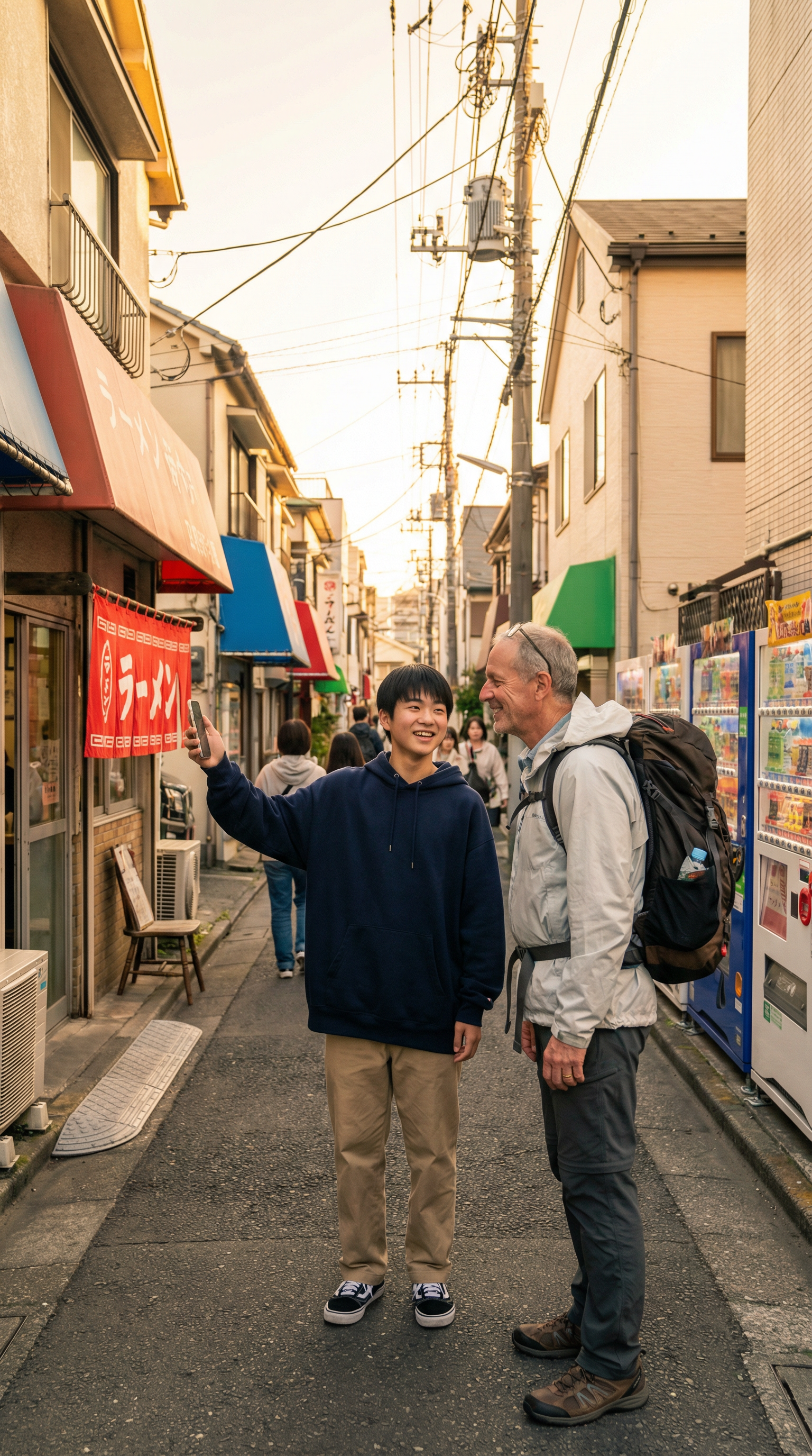 高校生ガイドが地元を案内している様子